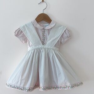 VINTAGE NANETTE INSPIRED BY SHIRLEY TEMPLE 2 Piece Dress Pinafore Set